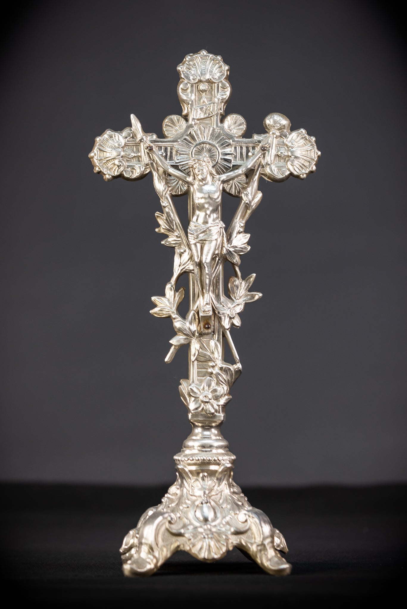 Altar Crucifix | Silvered Metal