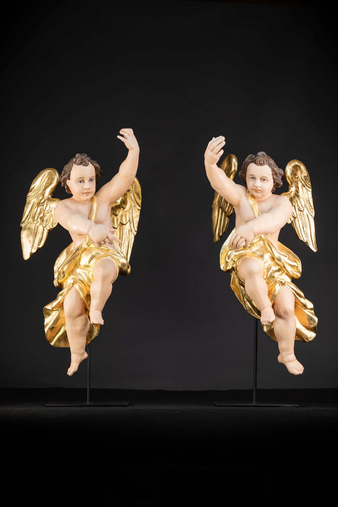 Angel Statues Pair | 2 Wooden Archangel 24"