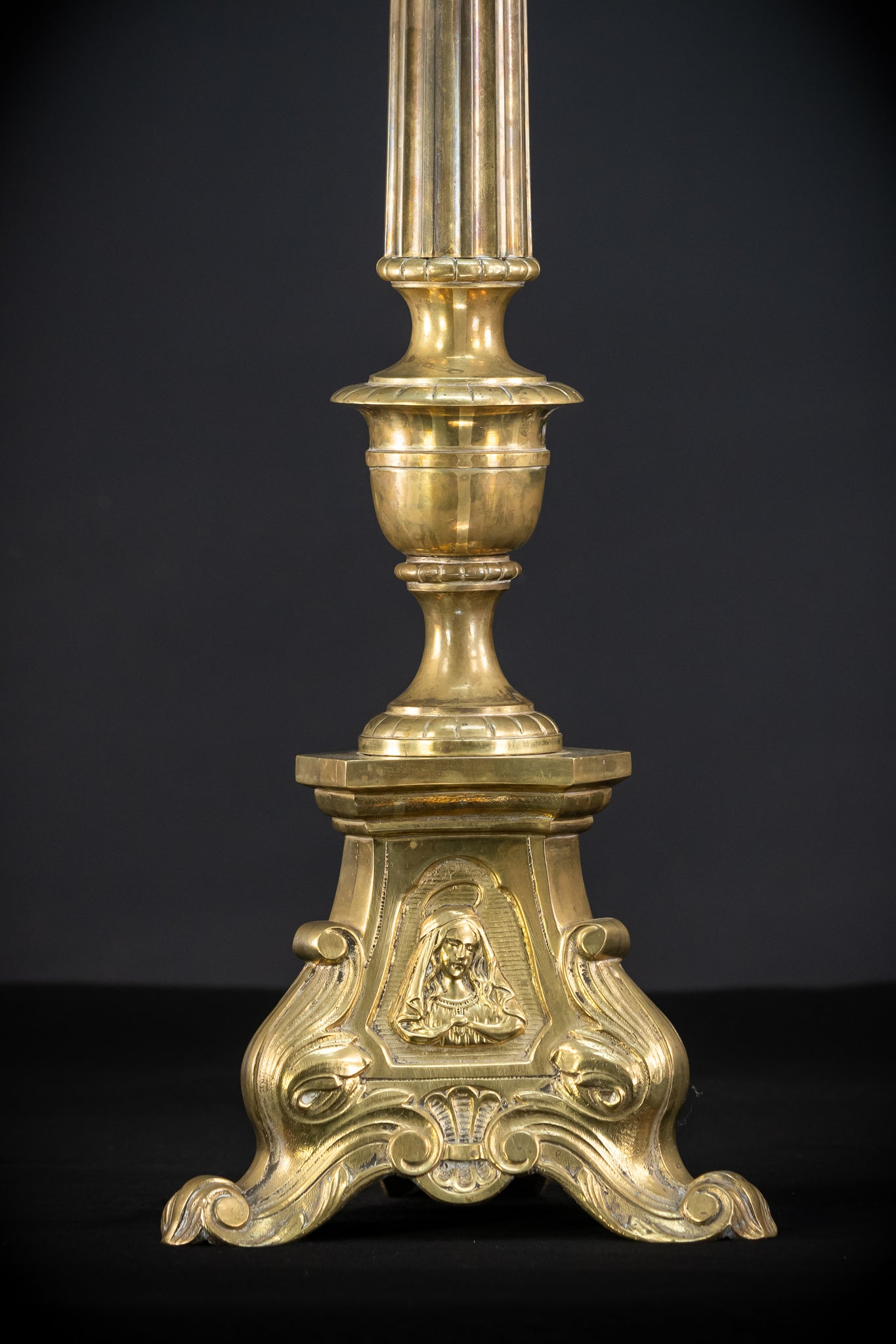 Candlesticks Pair | Antique Gilded Bronze / Brass | 40"/ 99 cm