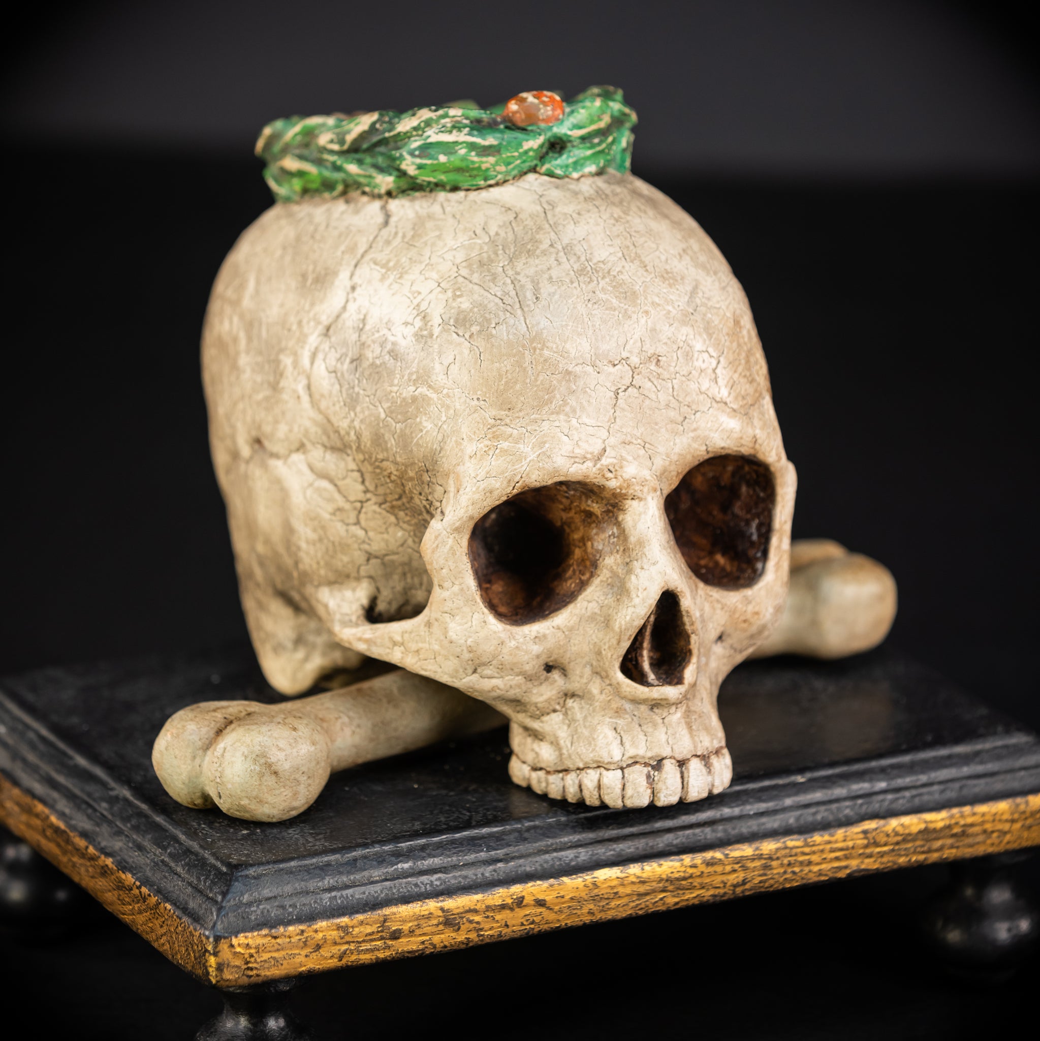 Memento Mori Wood Carving | 1700s Antique | 9.5" / 24 cm