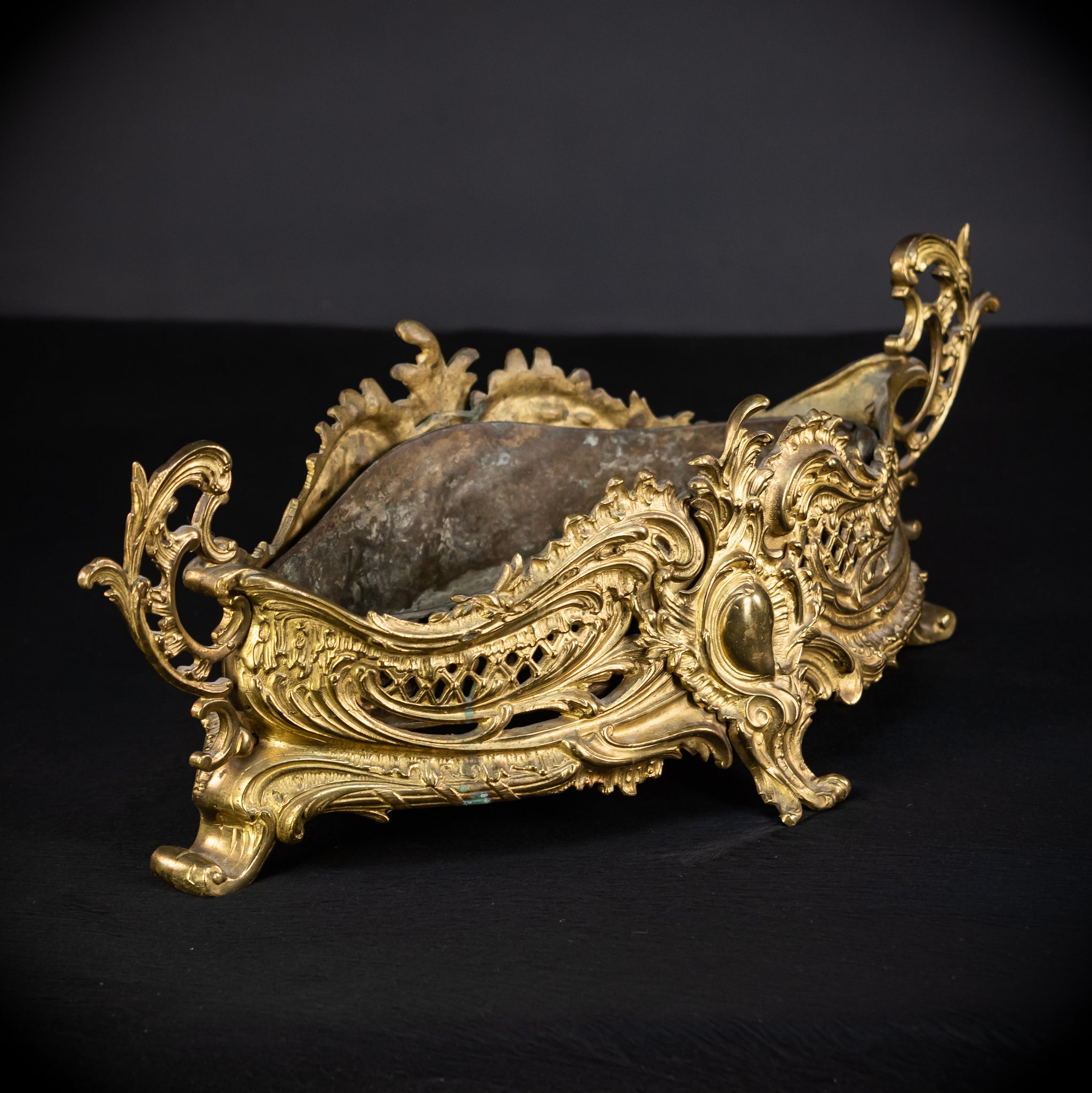 Jardiniere Bronze Antique | French Baroque 1800s | 22.8” / 58 cm