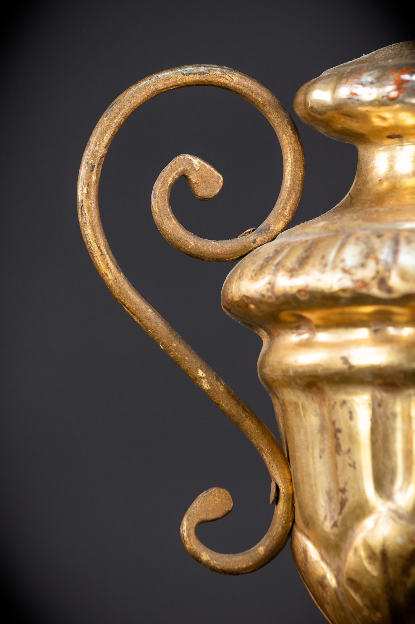 Altar Vases Pair | 1700s / 1800s Gilded Wood 9.8"