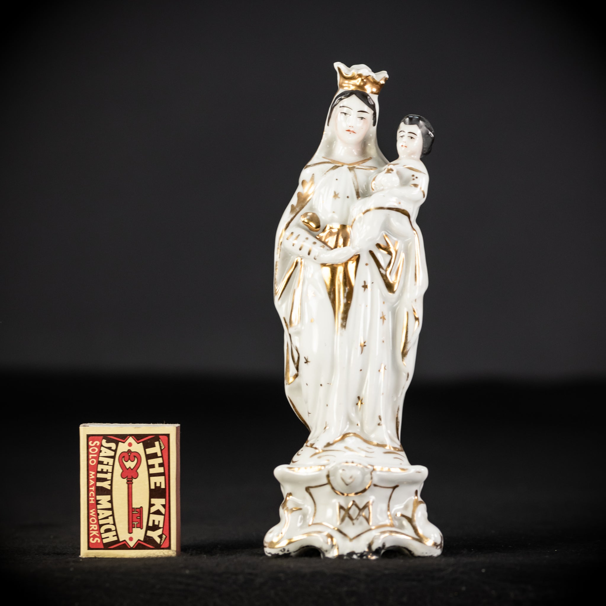 Virgin Mary Porcelain Statue |  Antique