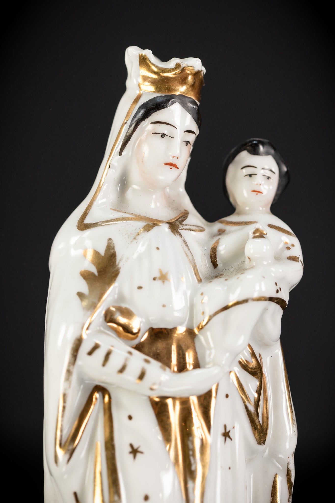 Virgin Mary Porcelain Statue |  Antique