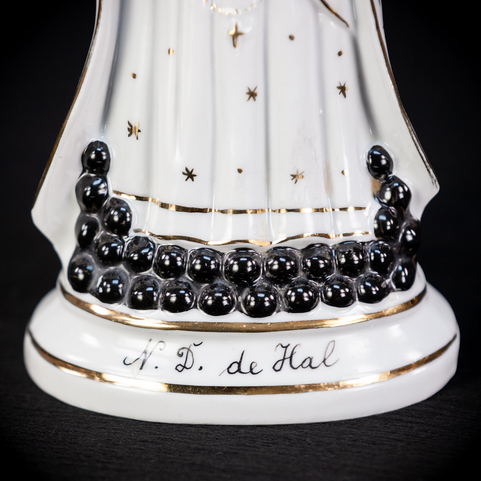 Black Madonna Porcelain Statue |  Antique 9.4" / 24 cm