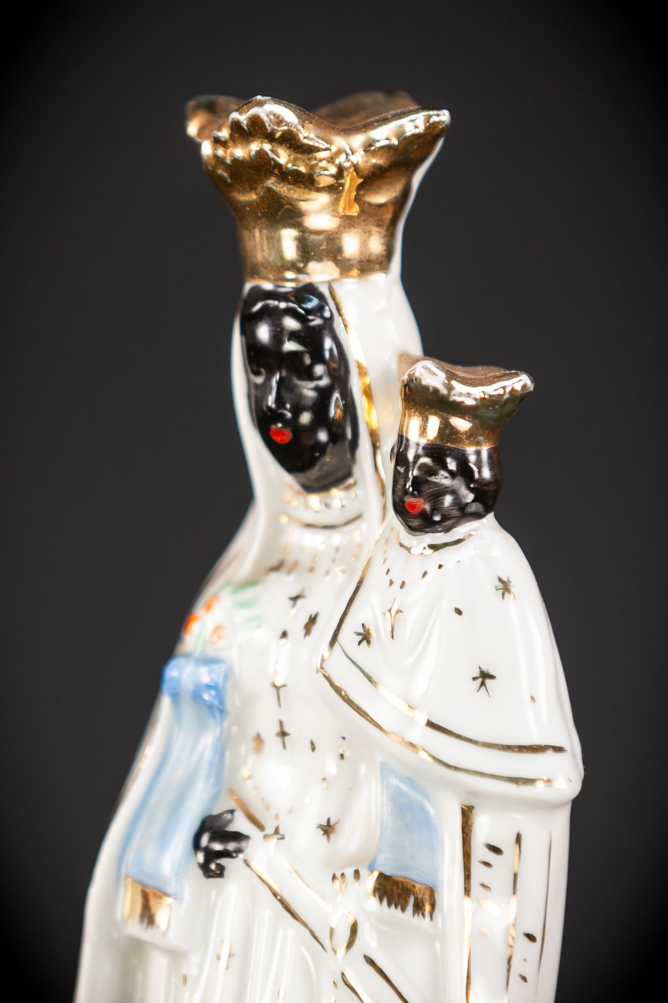Black Madonna Porcelain Statue |  Antique 6.7" / 17 cm