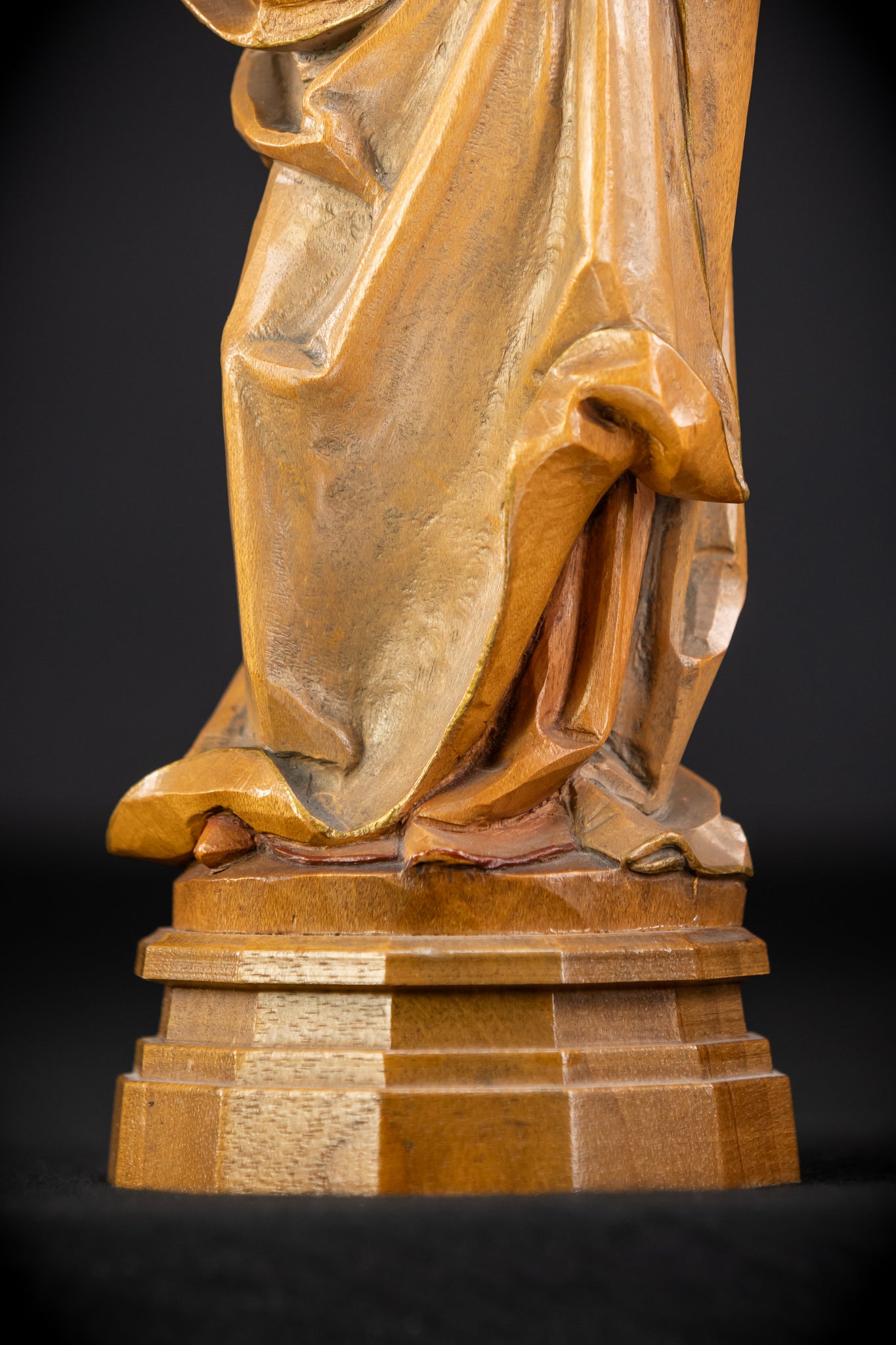 Virgin Mary with Child Jesus Wooden Sculpture | Mid 1900s Vintage | 11” / 28 cm