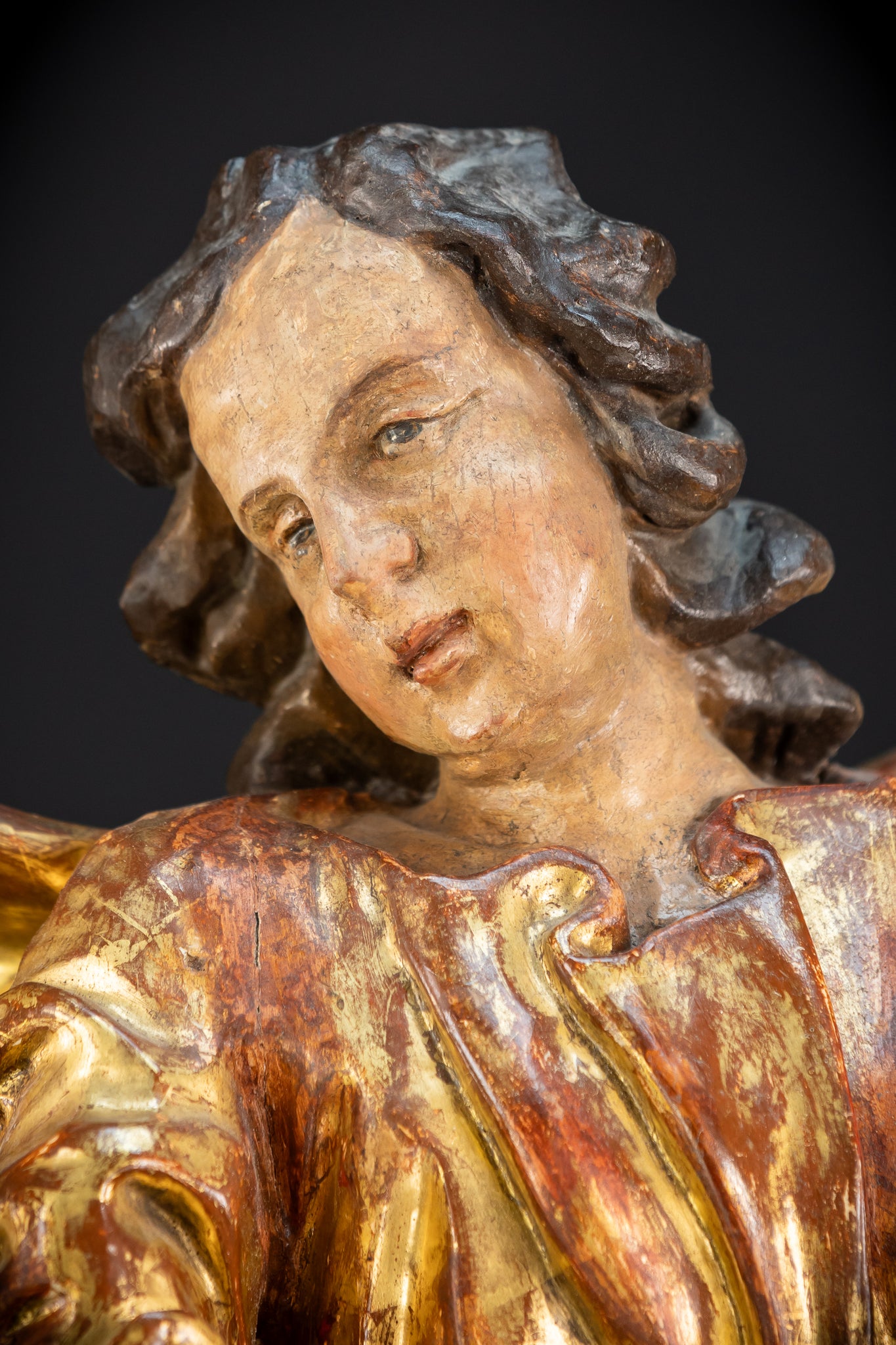 St Michael The Archangel Wood Carving | 1700s Antique | 20.8" / 58.5 cm