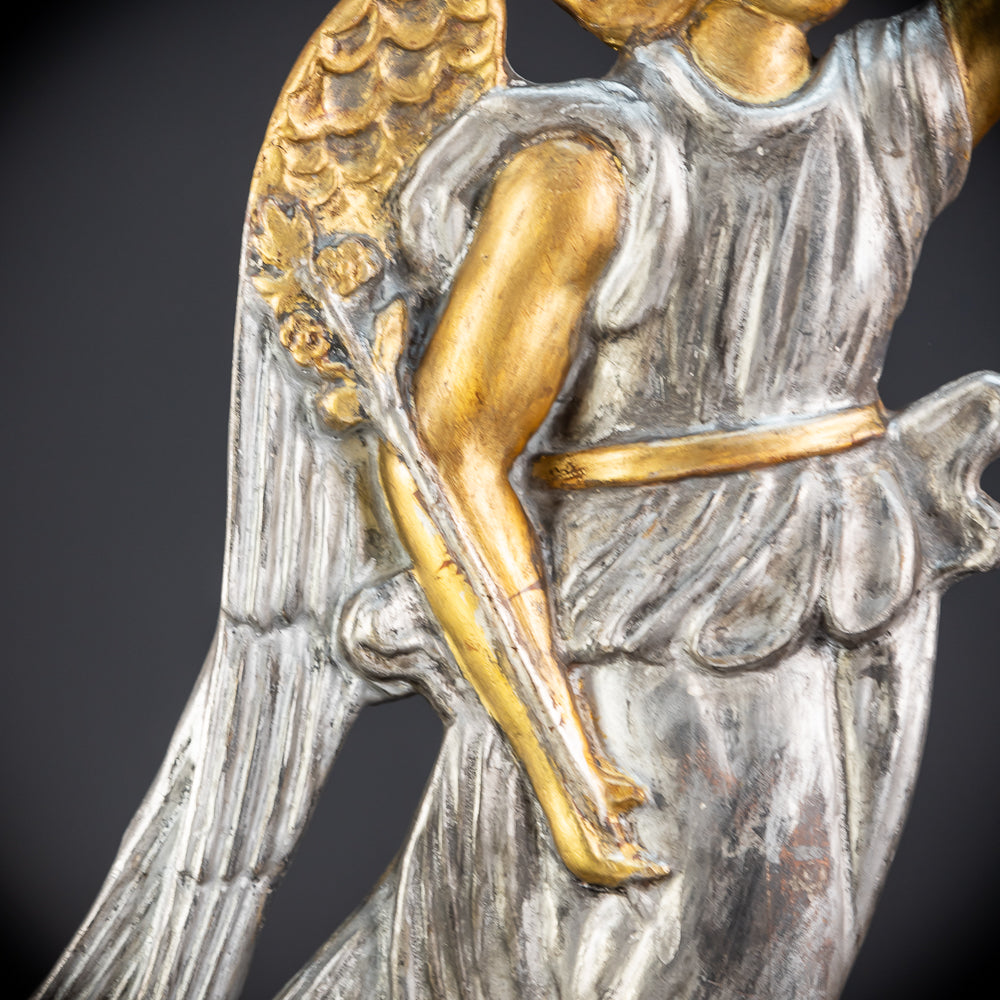 Pair Angel Sculptures | 1800s Antique | 18.5" / 47 cm