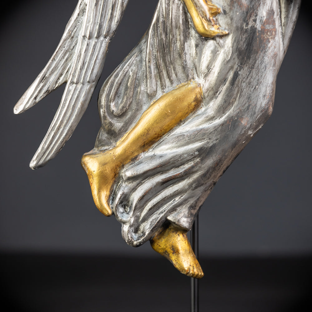 Pair Angel Sculptures | 1800s Antique | 18.5" / 47 cm