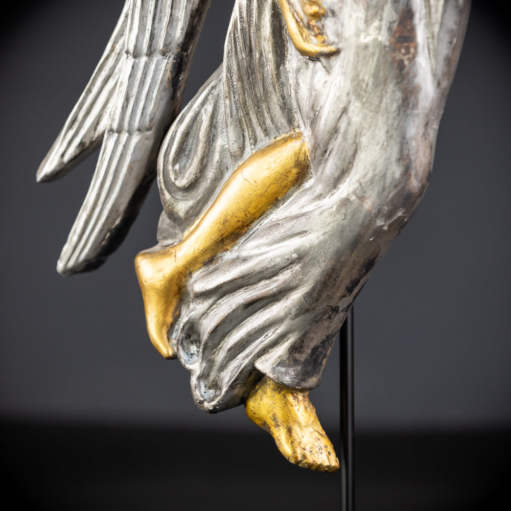 Pair Angel Sculptures | 1800s Antique | 18.5" / 47 cm