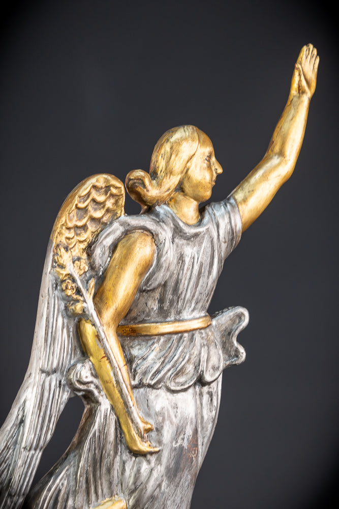 Pair Angel Sculptures | 1800s Antique | 18.5" / 47 cm