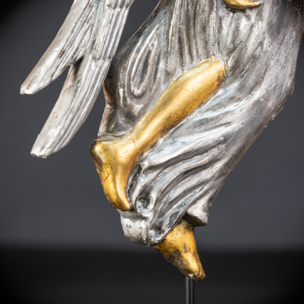 Pair Angel Sculptures | 1800s Antique | 18.5" / 47 cm