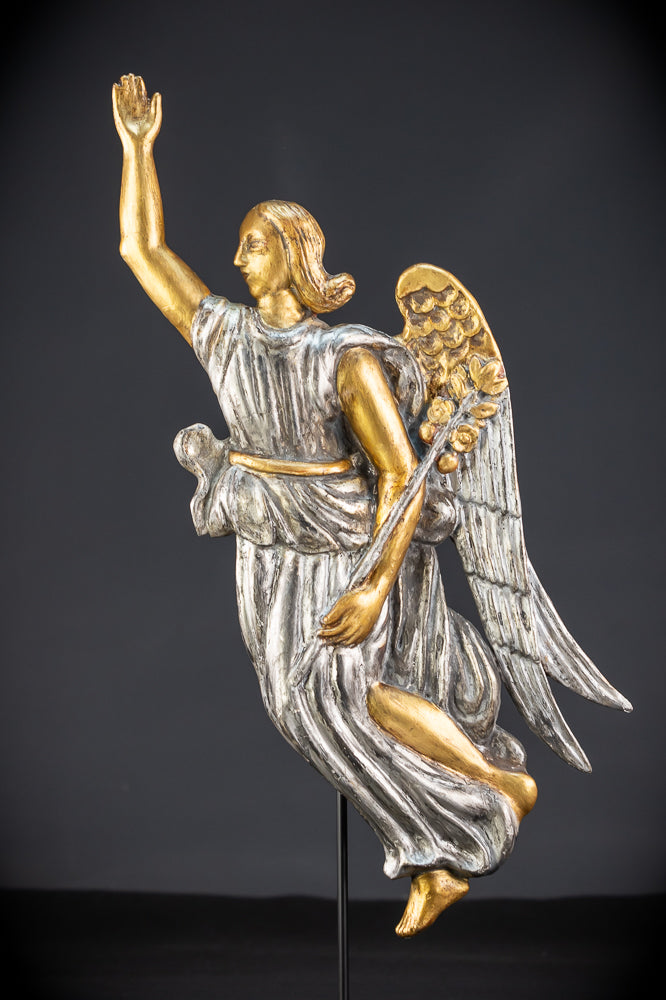 Pair Angel Sculptures | 1800s Antique | 18.5" / 47 cm