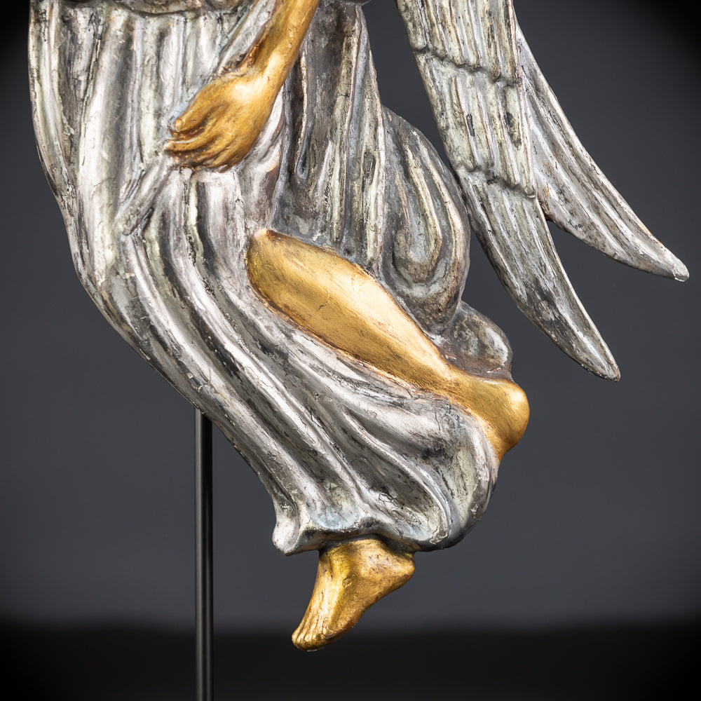 Pair Angel Sculptures | 1800s Antique | 18.5" / 47 cm