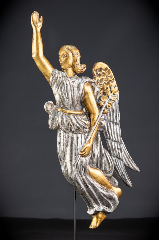 Pair Angel Sculptures | 1800s Antique | 18.5" / 47 cm