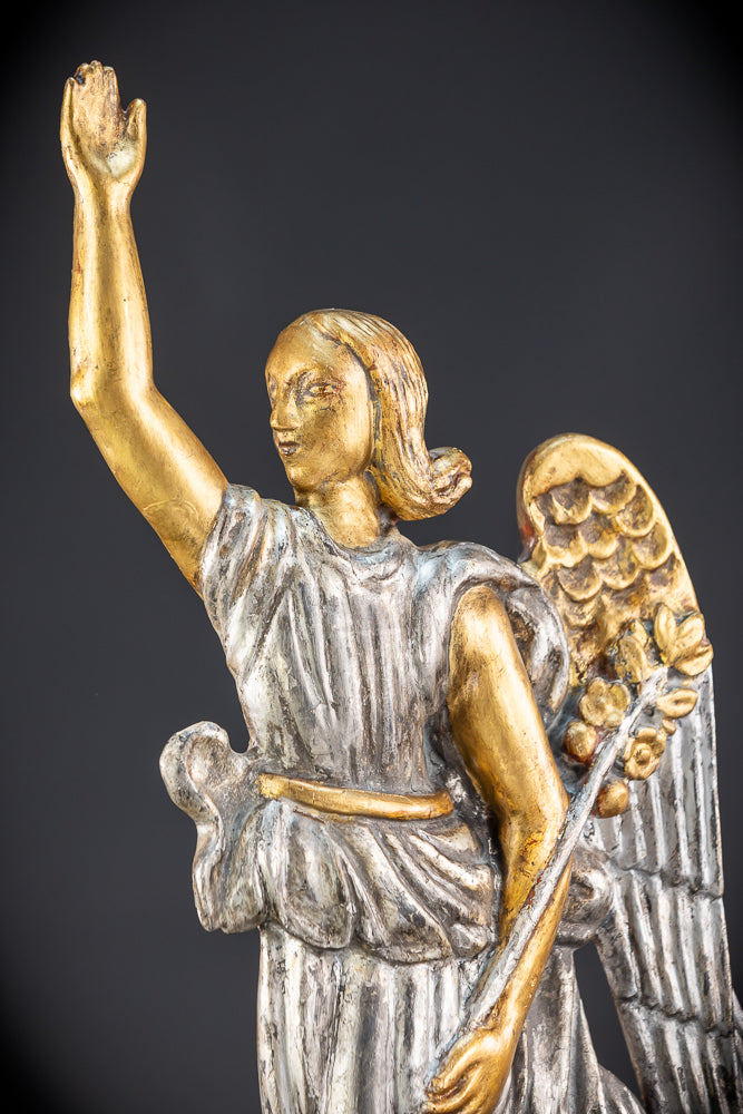 Pair Angel Sculptures | 1800s Antique | 18.5" / 47 cm