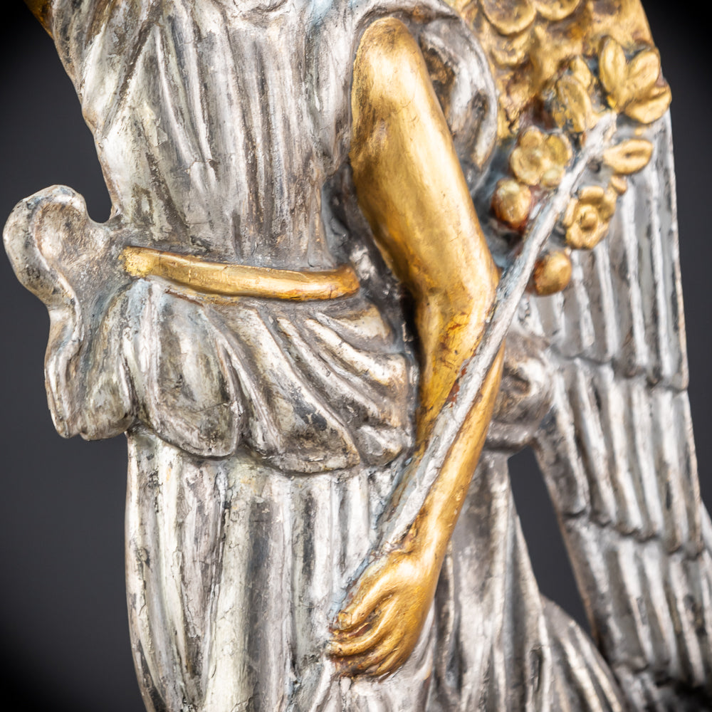 Pair Angel Sculptures | 1800s Antique | 18.5" / 47 cm