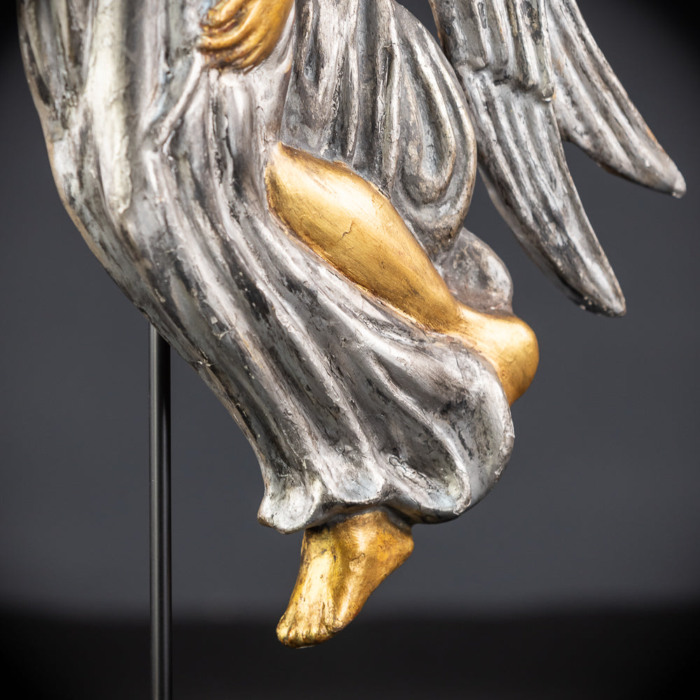 Pair Angel Sculptures | 1800s Antique | 18.5" / 47 cm