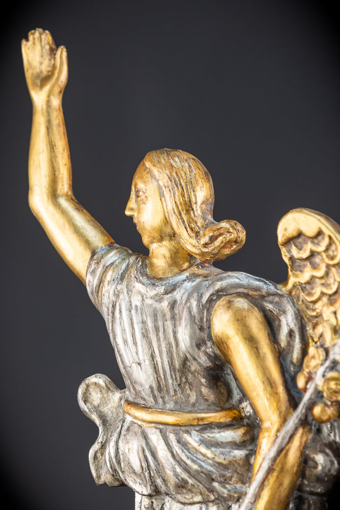 Pair Angel Sculptures | 1800s Antique | 18.5" / 47 cm