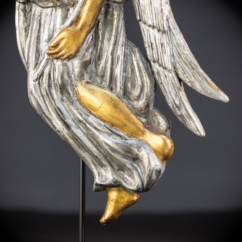 Pair Angel Sculptures | 1800s Antique | 18.5" / 47 cm