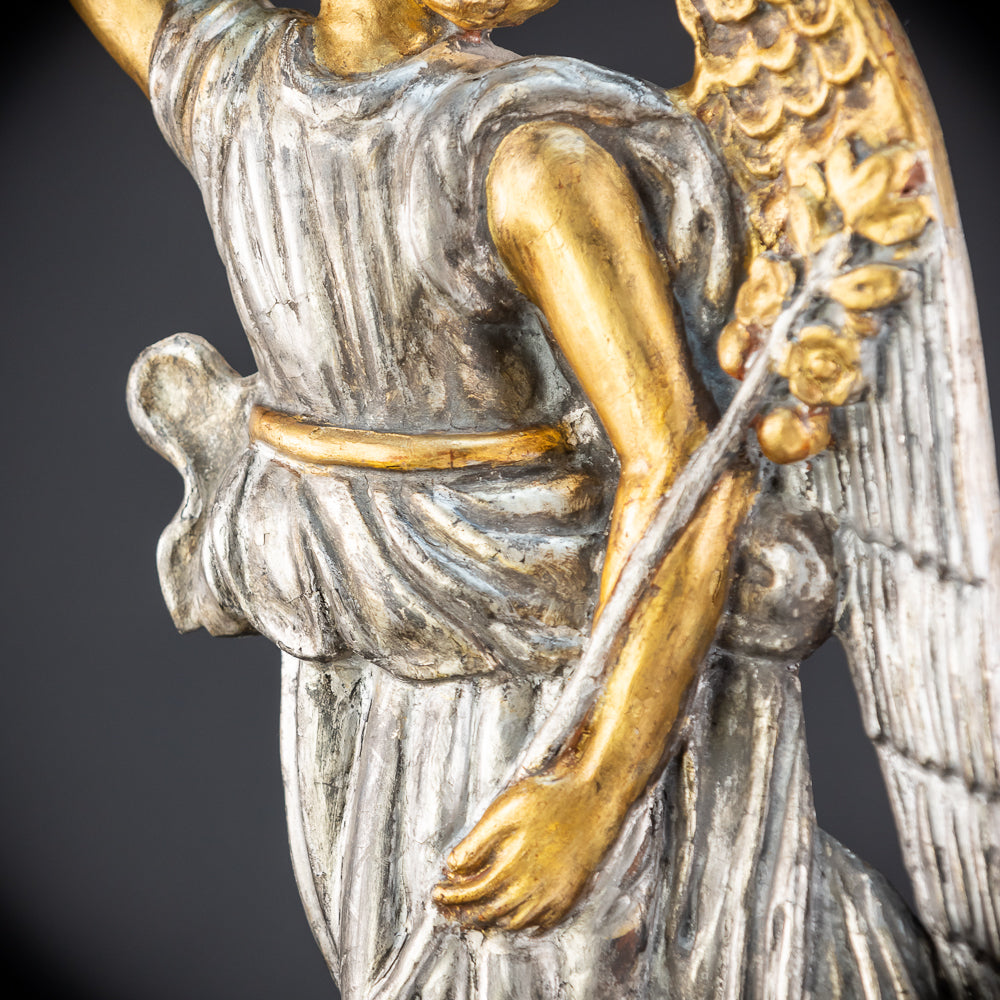 Pair Angel Sculptures | 1800s Antique | 18.5" / 47 cm