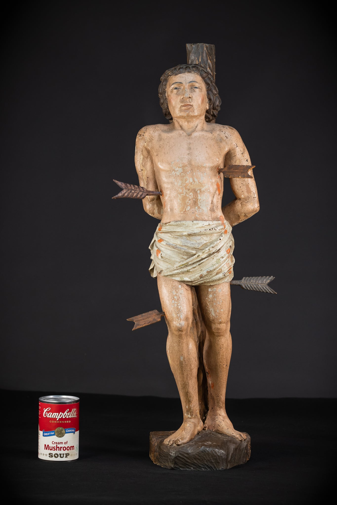 Saint Sebastian Wooden Sculpture | 1600s Antique | 27.8” / 70.5 cm