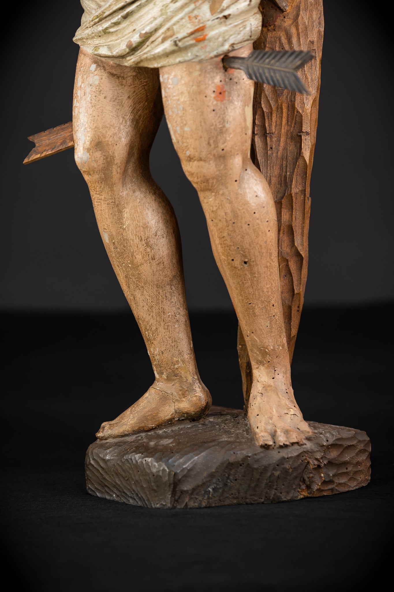 Saint Sebastian Wooden Sculpture | 1600s Antique | 27.8” / 70.5 cm