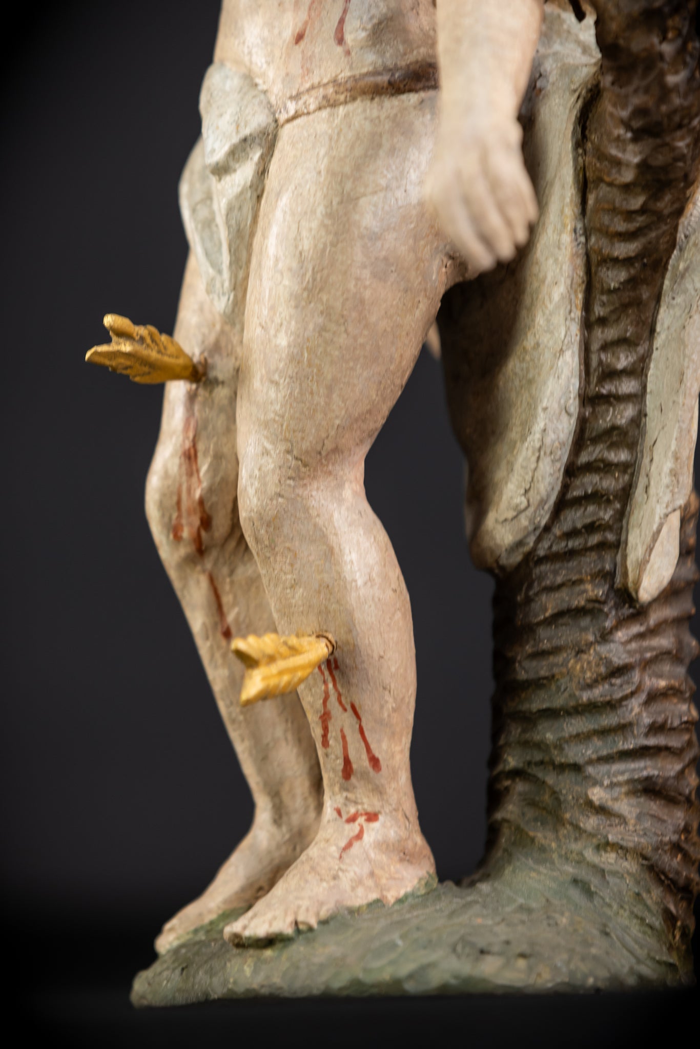 Saint Sebastian Wooden Sculpture | 1700s Antique | 13.6” / 34.5 cm