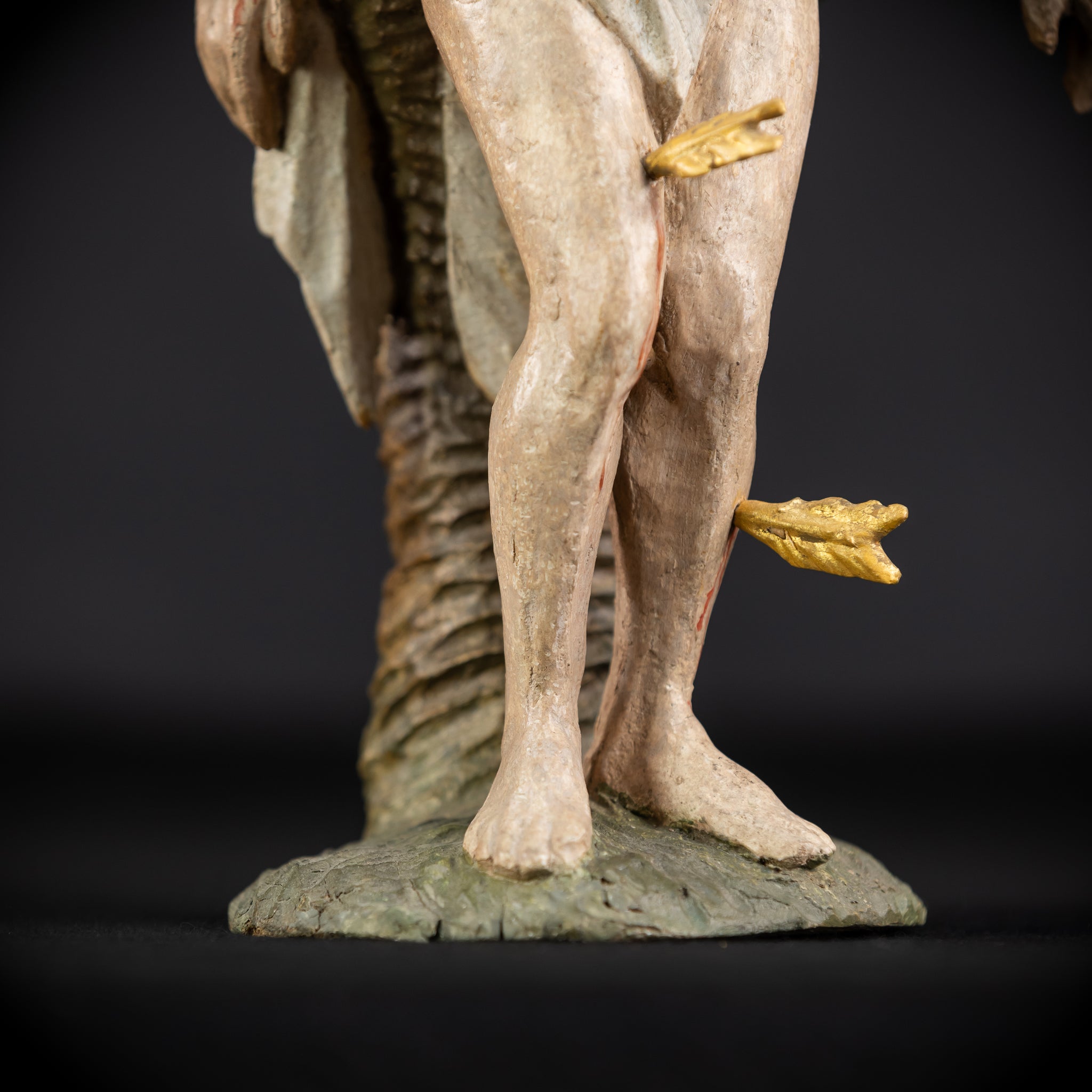 Saint Sebastian Wooden Sculpture | 1700s Antique | 13.6” / 34.5 cm