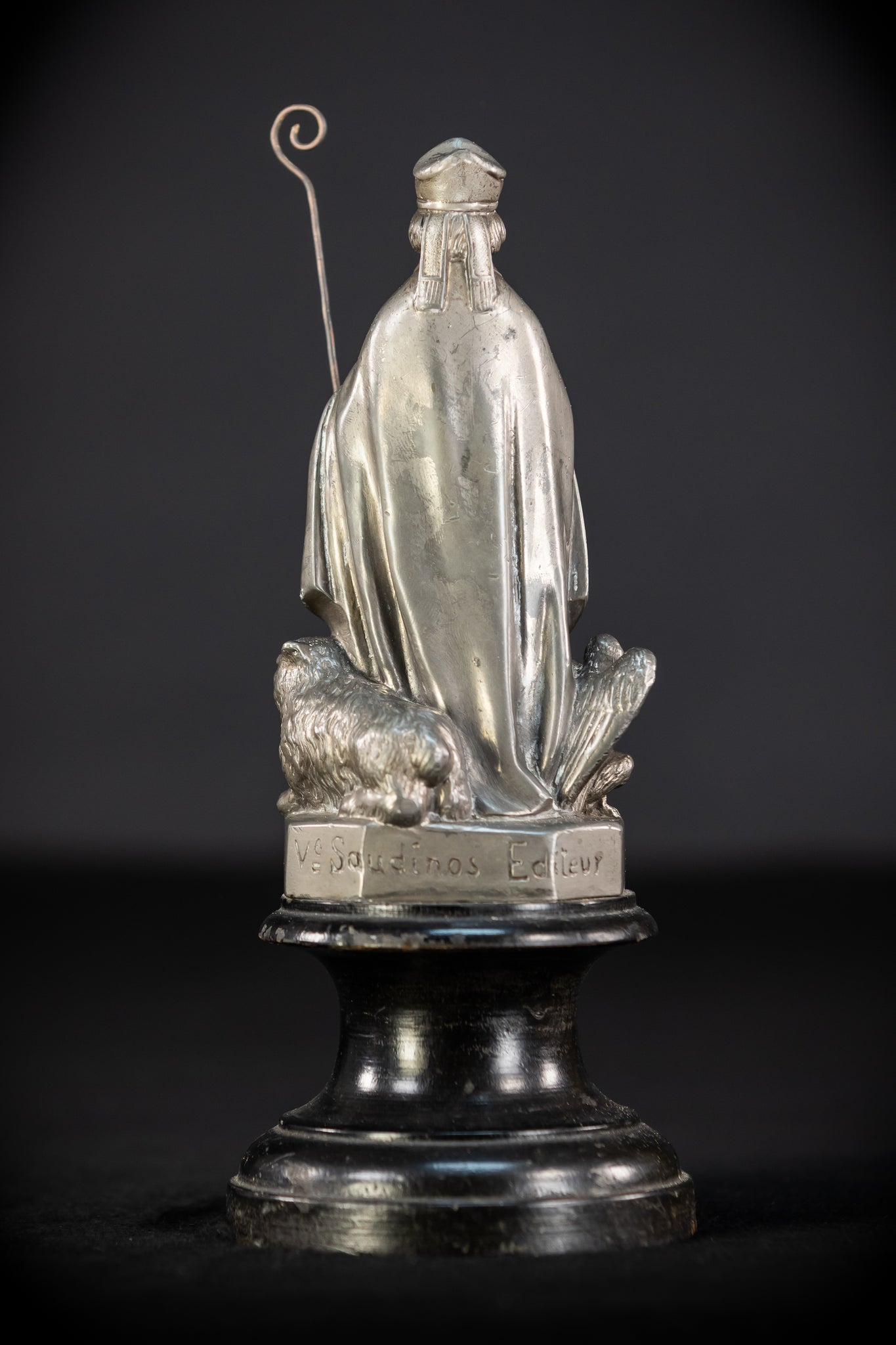 Saint Ghislain Metal Statue | 1700s Antique | 8.9" / 22.5 cm