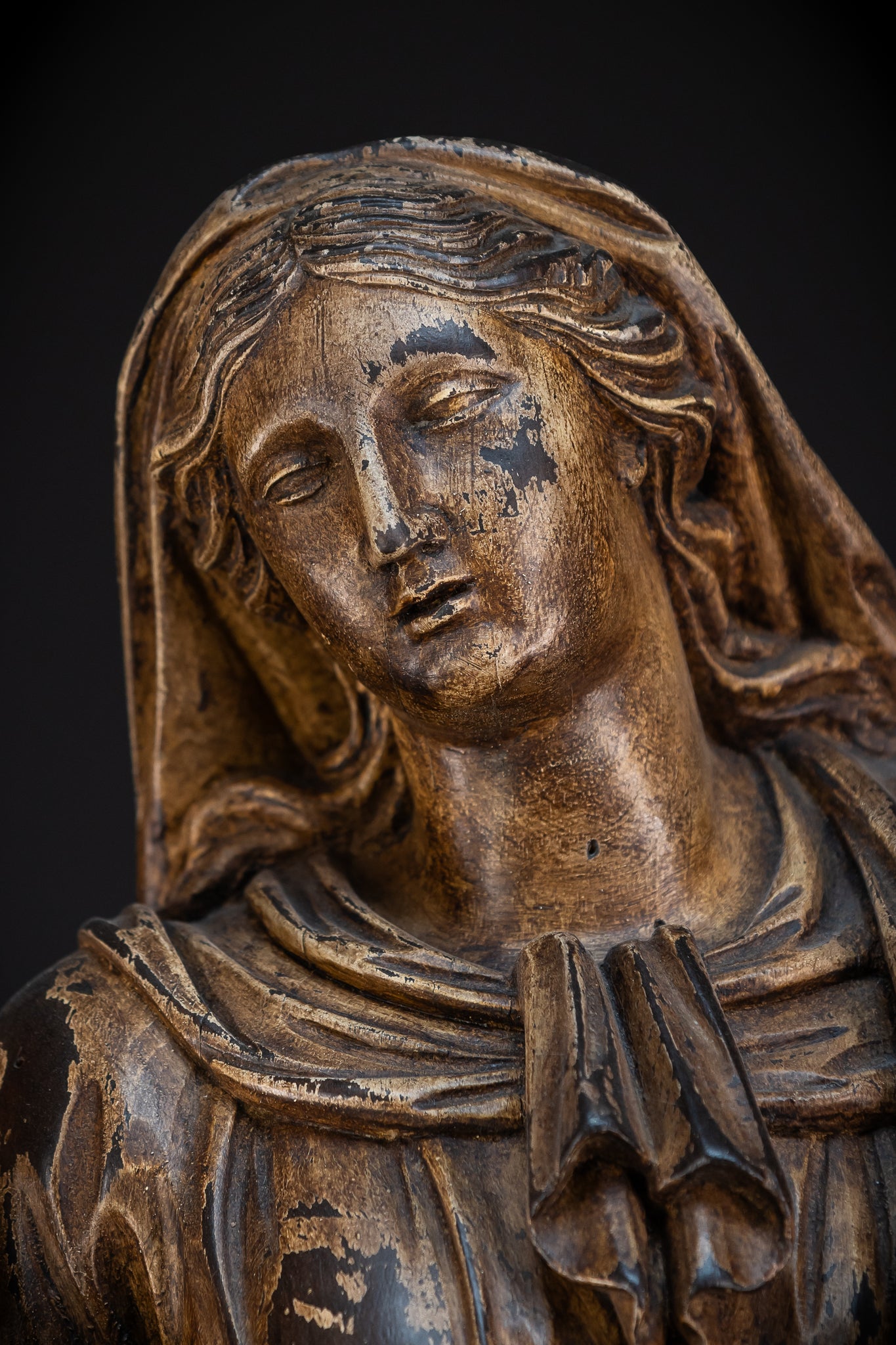 Virgin Mary Wooden Statue | 1700s Antique | 35” / 89 cm