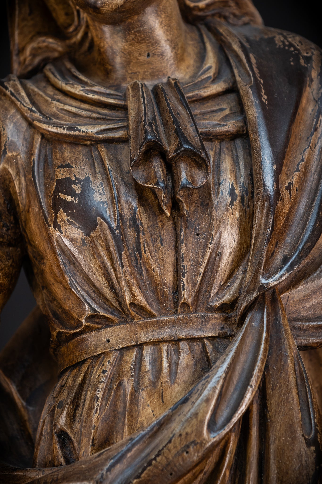 Virgin Mary Wooden Statue | 1700s Antique | 35” / 89 cm