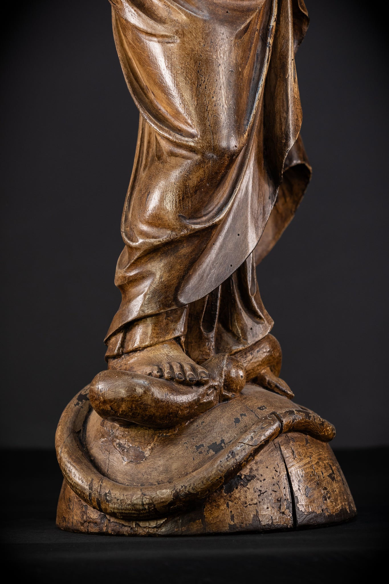 Virgin Mary Wooden Statue | 1700s Antique | 35” / 89 cm