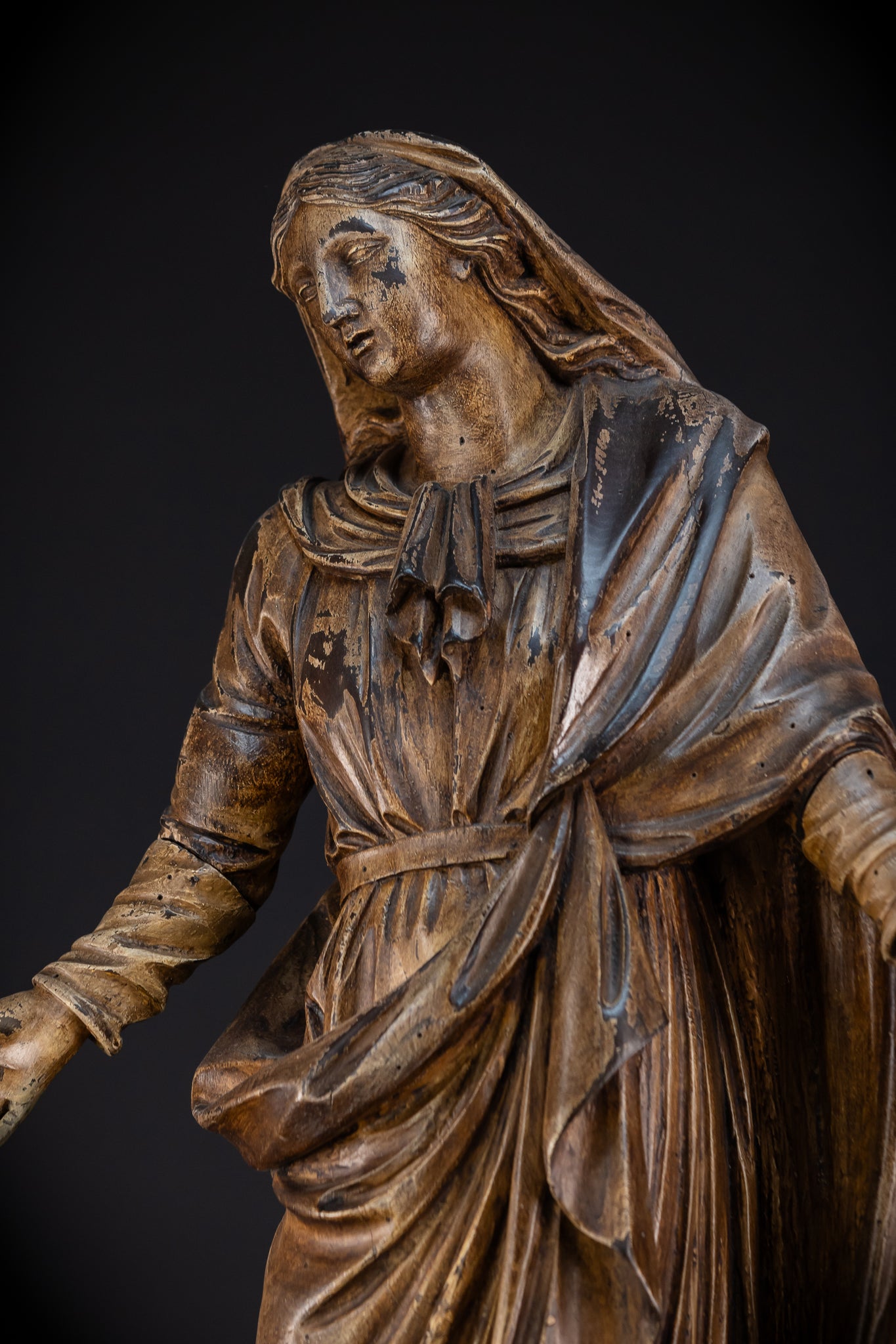 Virgin Mary Wooden Statue | 1700s Antique | 35” / 89 cm