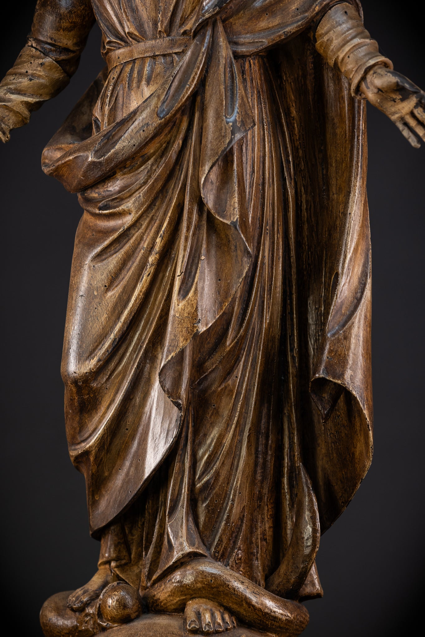 Virgin Mary Wooden Statue | 1700s Antique | 35” / 89 cm