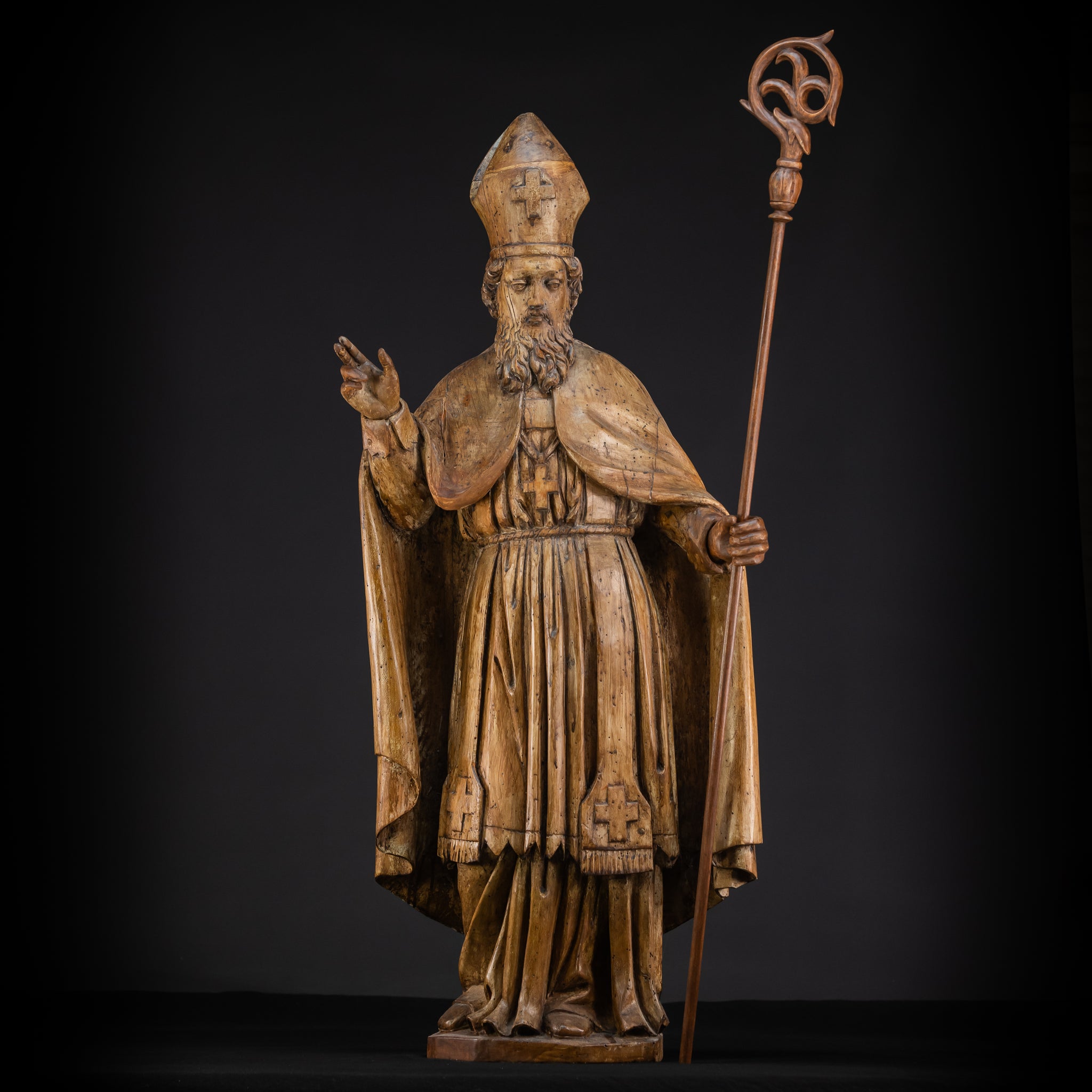 St Nicholas of Myra Wooden Statue 18th C