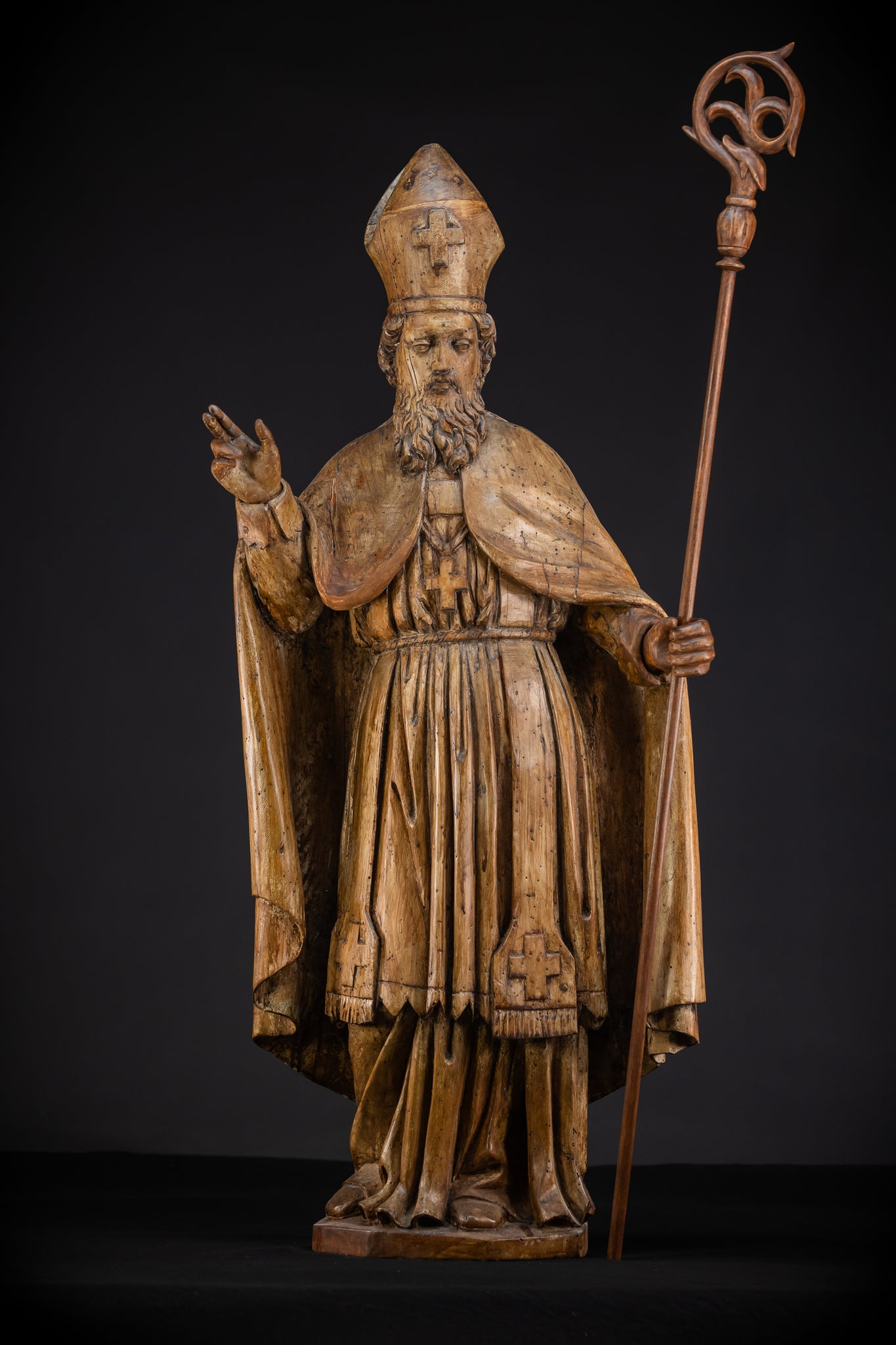 St Nicholas of Myra Wooden Statue 18th C