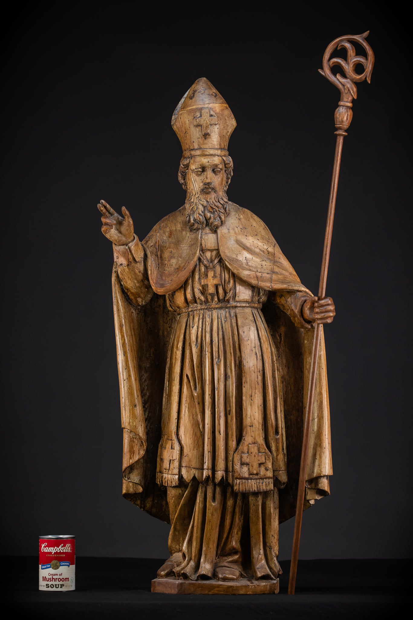 St Nicholas of Myra Wooden Statue 18th C