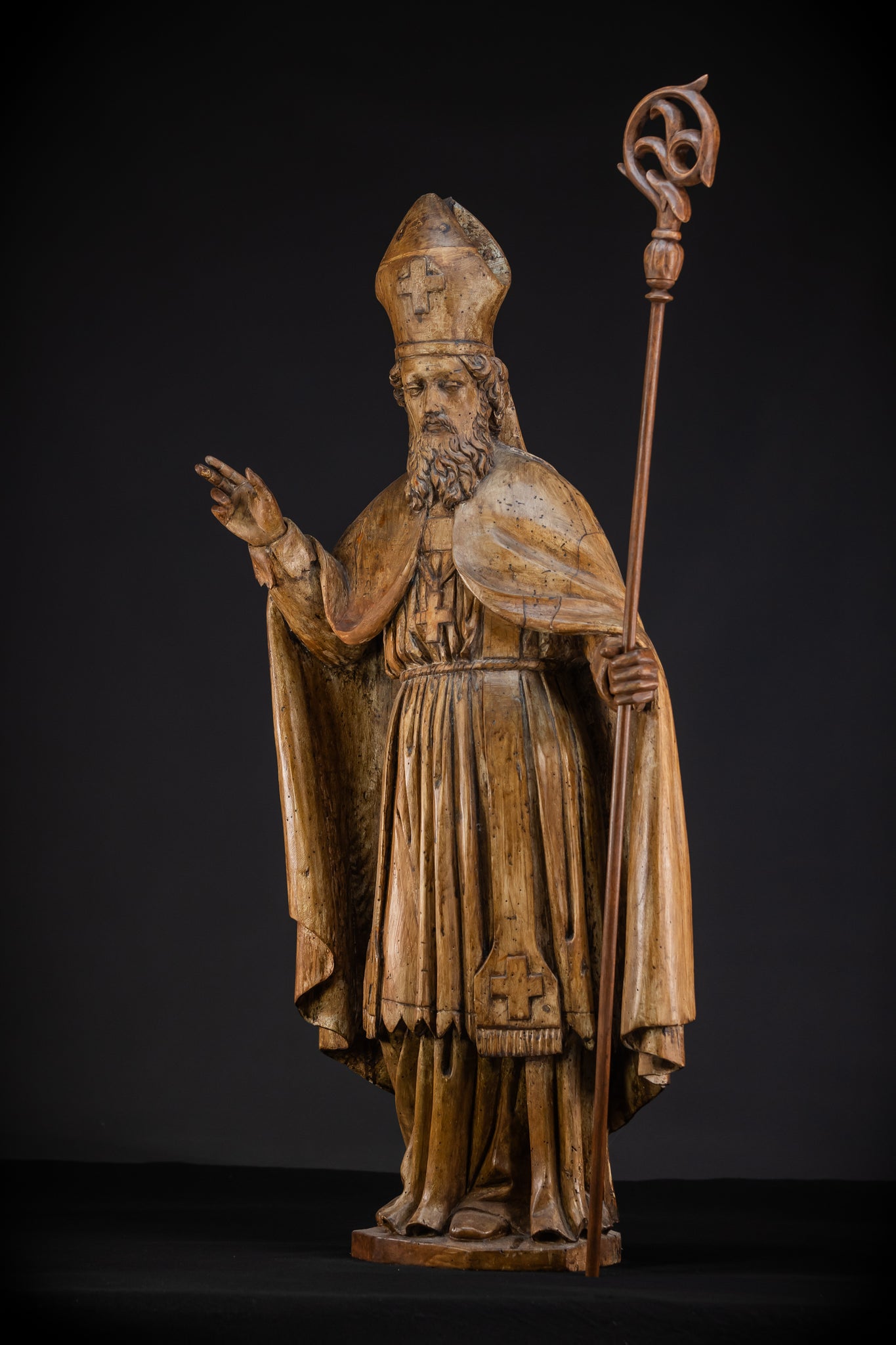 St Nicholas of Myra Wooden Statue 18th C