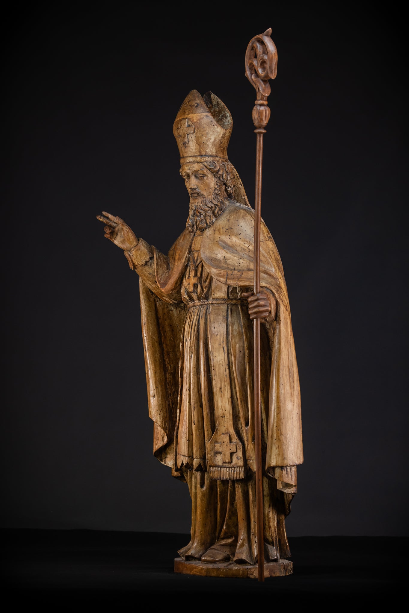 St Nicholas of Myra Wooden Statue 18th C