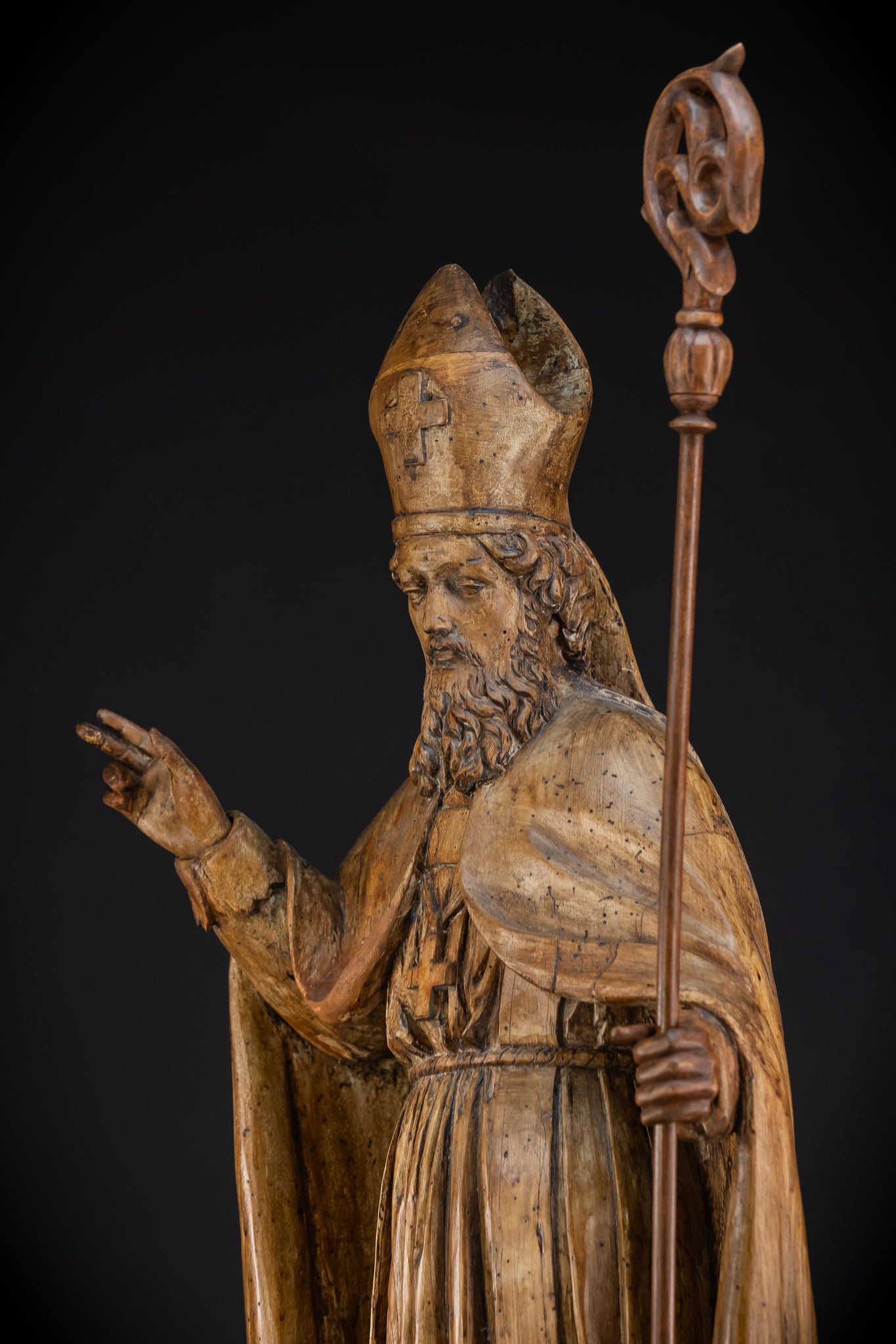 St Nicholas of Myra Wooden Statue 18th C