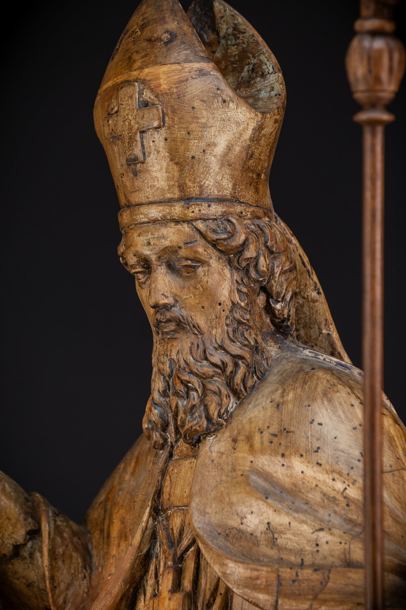 St Nicholas of Myra Wooden Statue 18th C