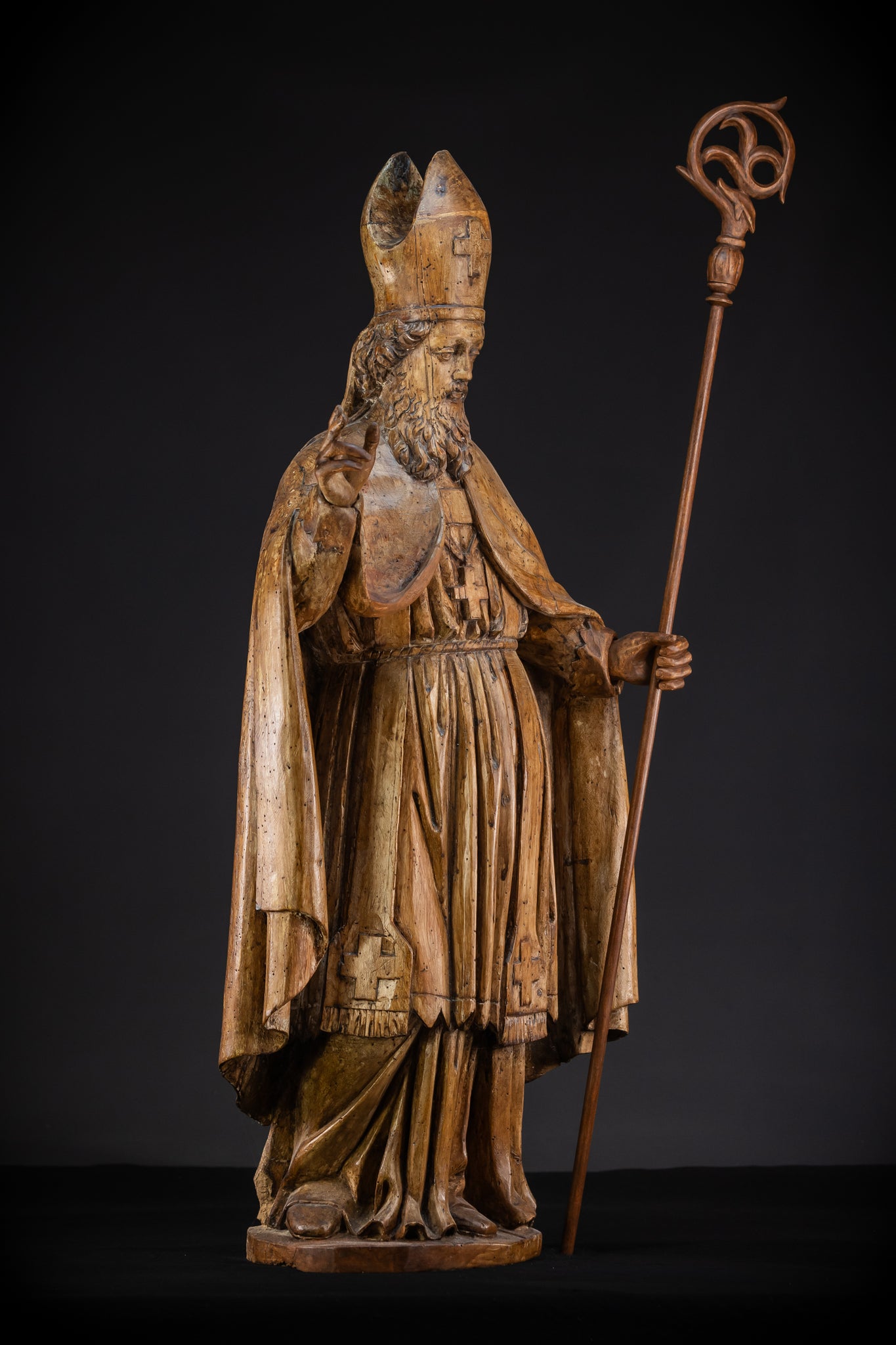 St Nicholas of Myra Wooden Statue 18th C