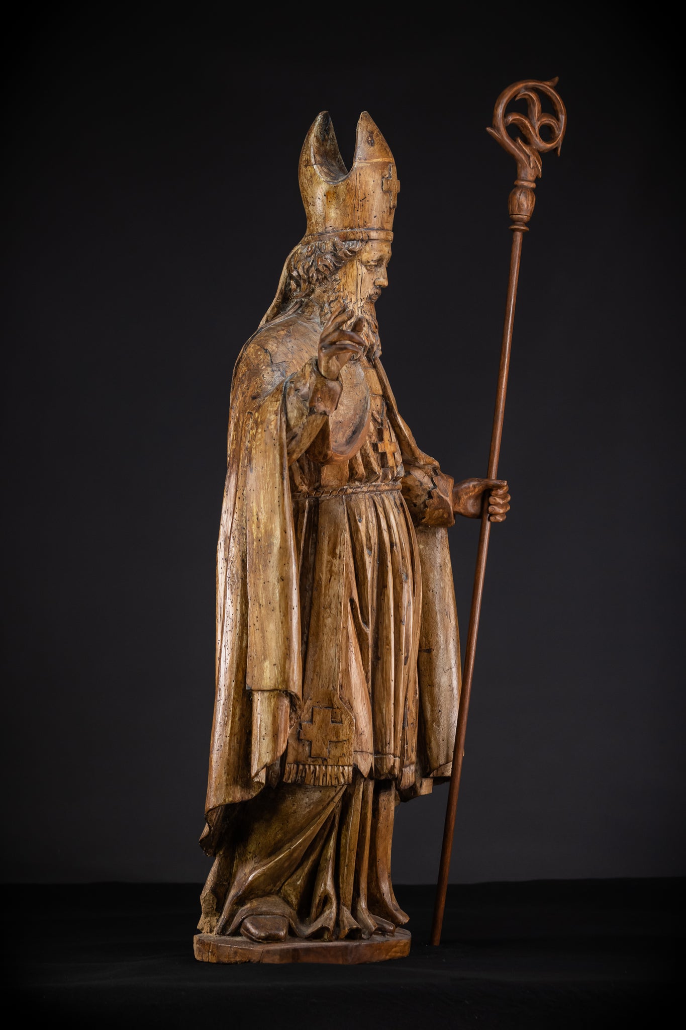 St Nicholas of Myra Wooden Statue 18th C