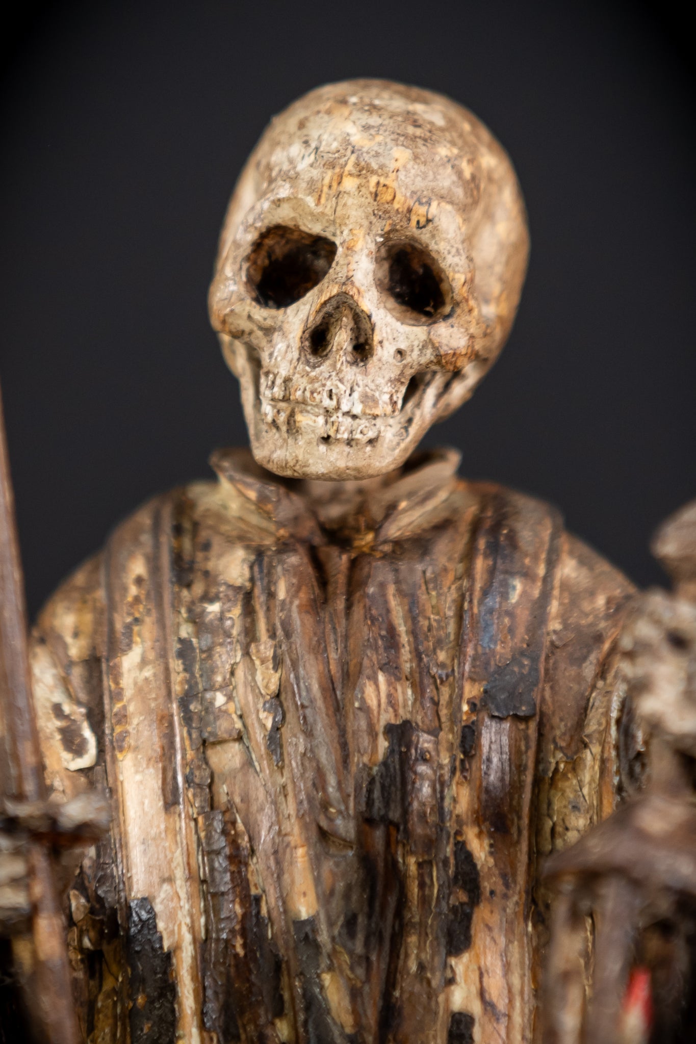 Memento Mori Wood Carving | 1700s Antique | 9.3" / 23.5 cm