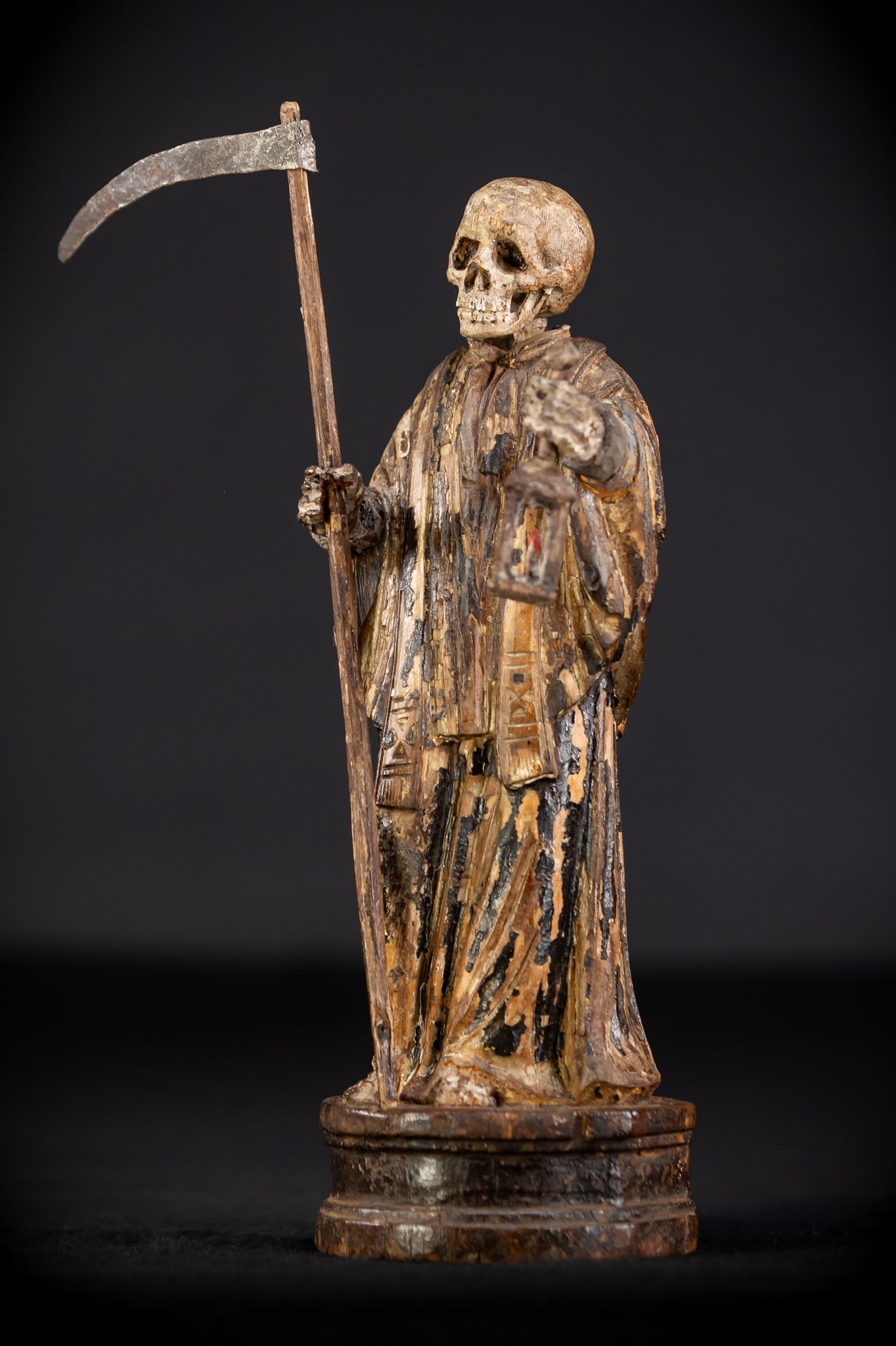 Memento Mori Wood Carving | 1700s Antique | 9.3" / 23.5 cm