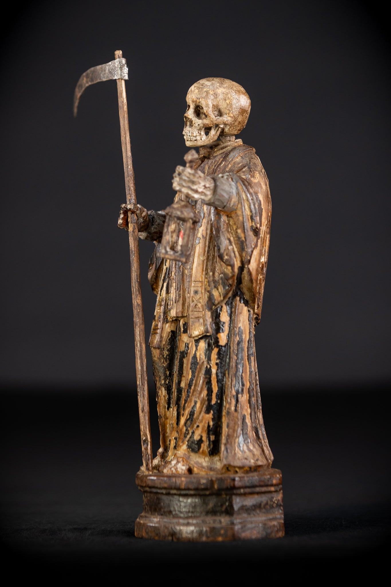 Memento Mori Wood Carving | 1700s Antique | 9.3" / 23.5 cm