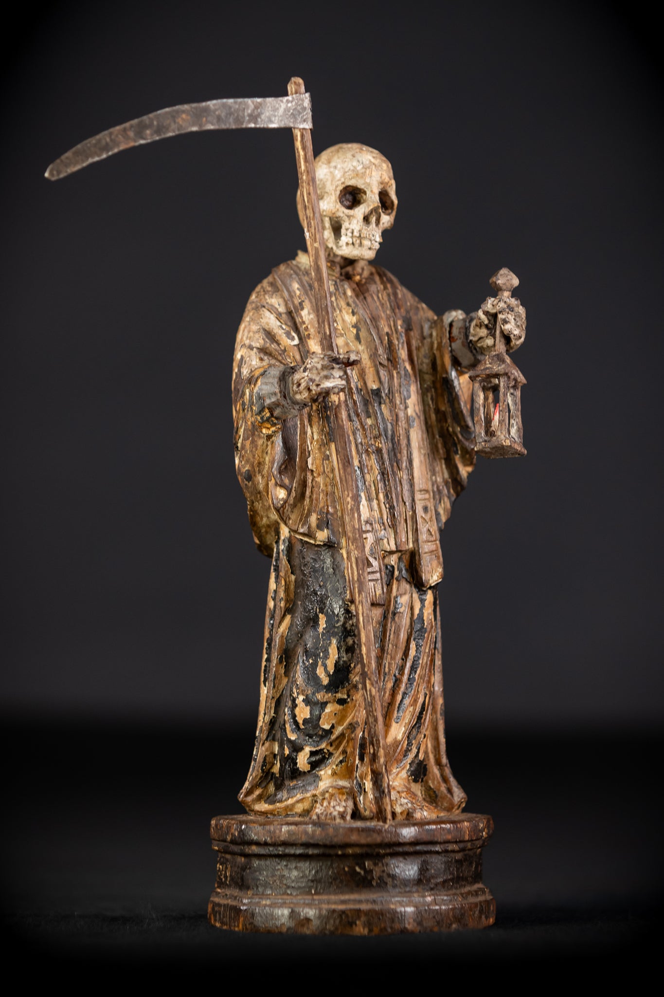 Memento Mori Wood Carving | 1700s Antique | 9.3" / 23.5 cm