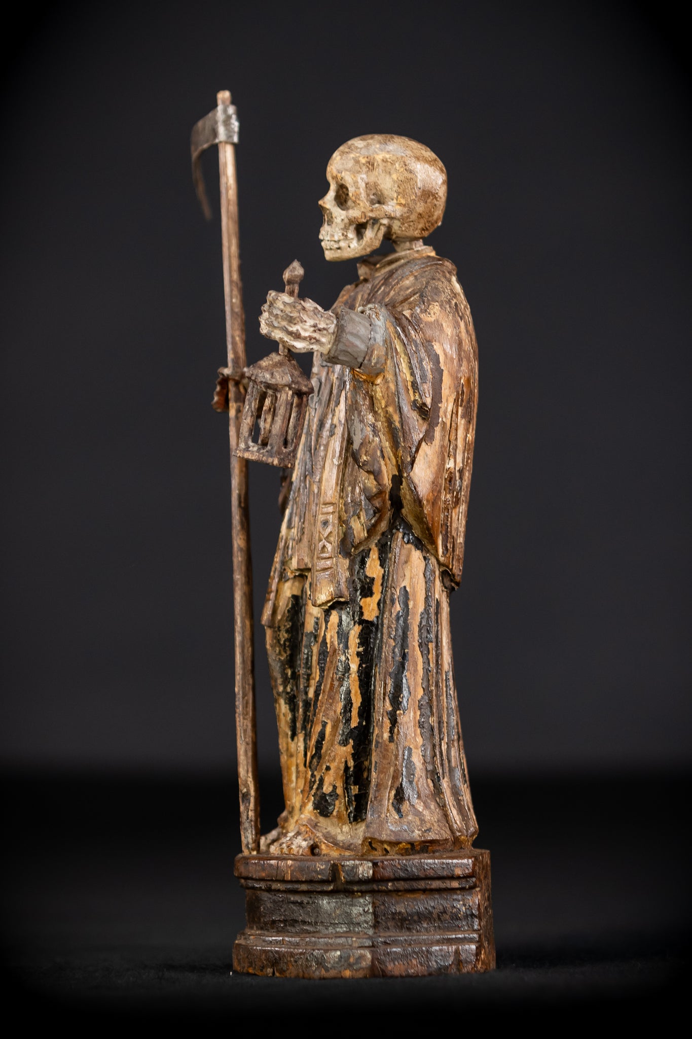 Memento Mori Wood Carving | 1700s Antique | 9.3" / 23.5 cm